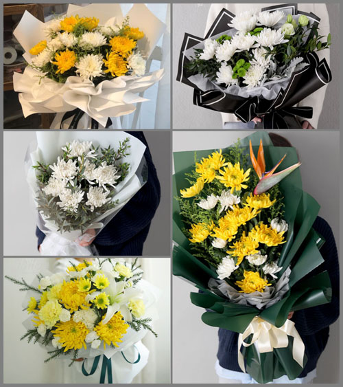 云南丽江华坪县通达乡白事花束代送